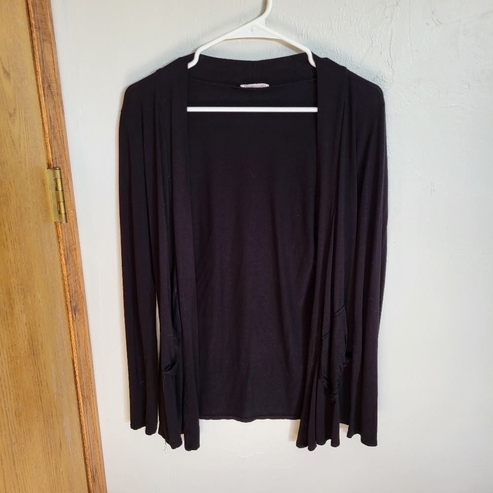 Prospect BLVD long black cardigan with pockets